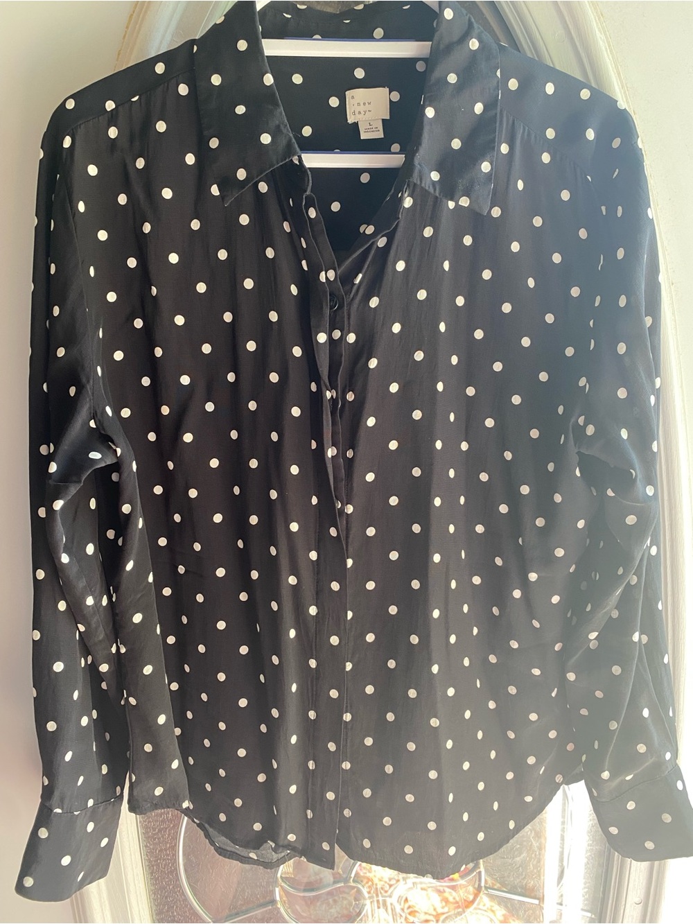 Target A New Day Polka Dot Shirt - Sz L